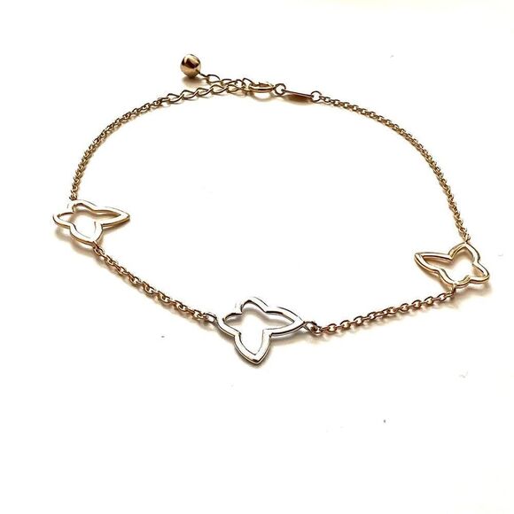 14k real gold butterfly bracelet dainty trendy | Gift for Girlfriend | Trendy | - Picture 7 of 11